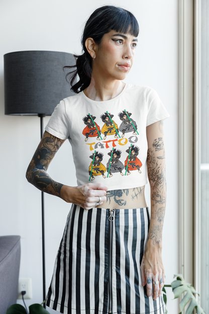 Samurai Tattoo Crop Top