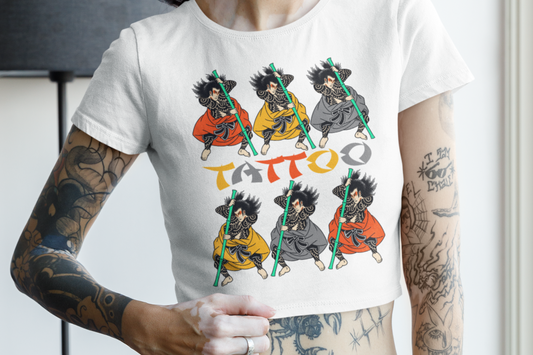 Samurai Tattoo Crop Top