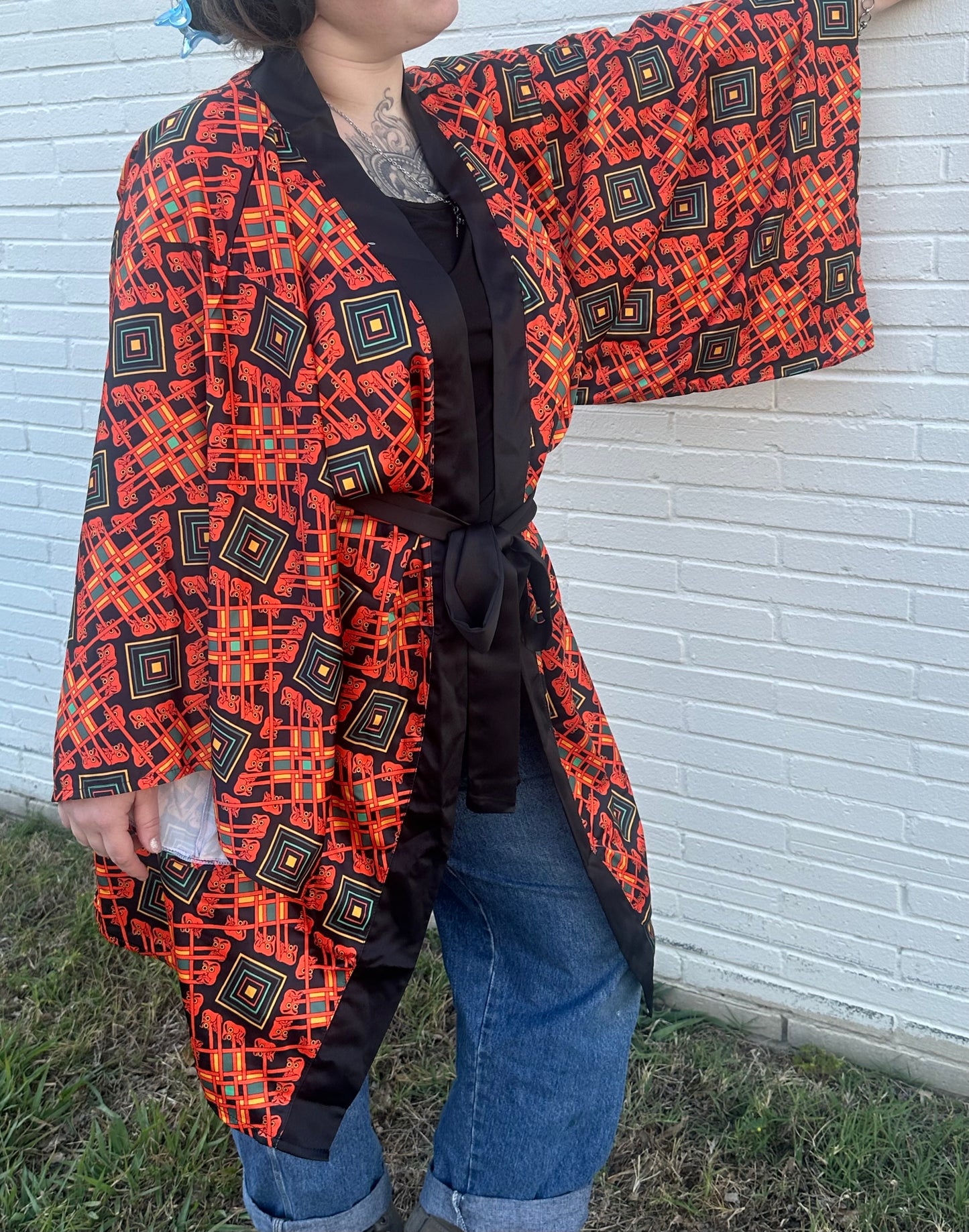 Tengu Pattern  Kimono