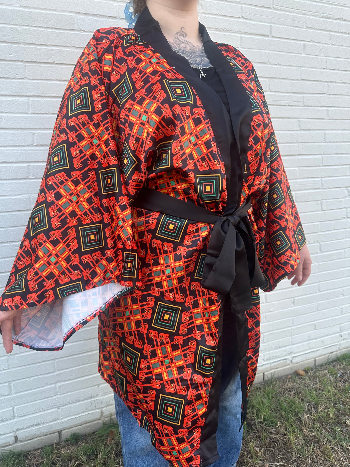 Tengu Pattern  Kimono